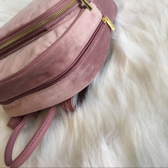 Pastel Velvet Pink Backpack Storage Tote Bag - Picture 3 of 8